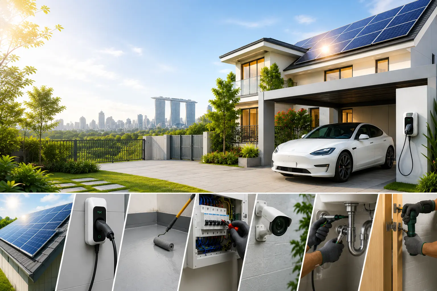 EcoFix property services including solar panels, electrical, EV charging and maintenance